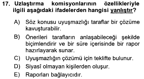 Uluslararası Hukuk 1 2016-2017 Dönem Sonu Sınavı - 17. soru