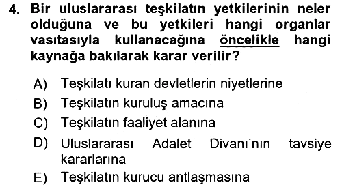 Uluslararası Hukuk 1 2017-2018 Dönem Sonu Sınavı - 4. soru