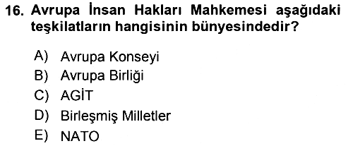 Uluslararası Hukuk 1 2019-2020 Dönem Sonu Sınavı - 16. soru