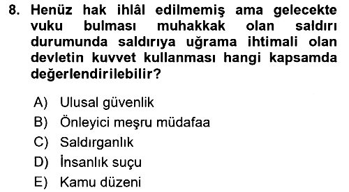 Uluslararası Hukuk 1 2021-2022 Dönem Sonu Sınavı - 8. soru