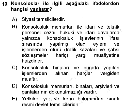 Uluslararası Hukuk 1 2021-2022 Dönem Sonu Sınavı - 10. soru