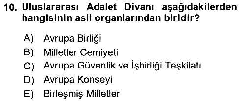 Uluslararası Hukuk 1 2022-2023 Dönem Sonu Sınavı - 10. soru