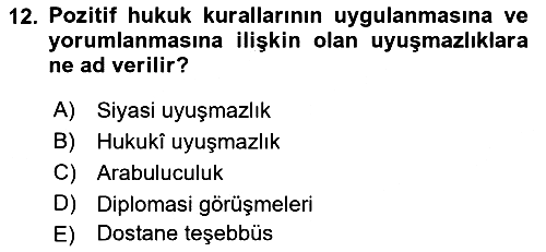 Uluslararası Hukuk 1 2023-2024 Dönem Sonu Sınavı - 12. soru
