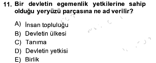 Uluslararası Hukuk 1 2013-2014 Tek Ders Sınavı - 11. soru