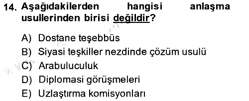 Uluslararası Hukuk 1 2013-2014 Tek Ders Sınavı - 14. soru