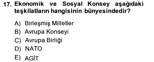 Uluslararası Hukuk 1 2013-2014 Tek Ders Sınavı - 17. soru