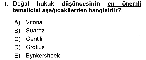 Uluslararası Hukuk 1 2015-2016 Tek Ders Sınavı - 1. soru