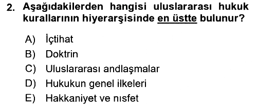 Uluslararası Hukuk 1 2015-2016 Tek Ders Sınavı - 2. soru