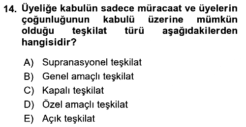 Uluslararası Hukuk 1 2022-2023 Yaz Okulu Sınavı - 14. soru