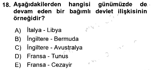 Uluslararası Hukuk 1 2022-2023 Yaz Okulu Sınavı - 18. soru