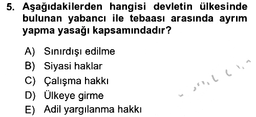 Uluslararası Hukuk 2 2016-2017 3 Ders Sınavı - 5. soru