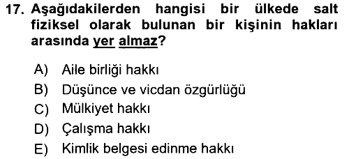 Uluslararası Hukuk 2 2016-2017 3 Ders Sınavı - 17. soru