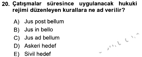 Uluslararası Hukuk 2 2016-2017 3 Ders Sınavı - 20. soru