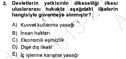 Uluslararası Hukuk 2 2013-2014 Ara Sınav - 3. soru