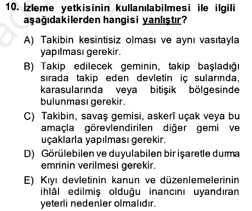 Uluslararası Hukuk 2 2013-2014 Ara Sınav - 10. soru