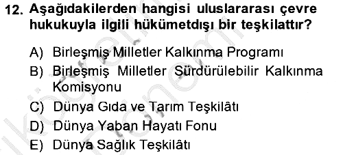Uluslararası Hukuk 2 2013-2014 Ara Sınav - 12. soru