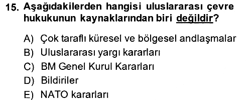 Uluslararası Hukuk 2 2013-2014 Ara Sınav - 15. soru