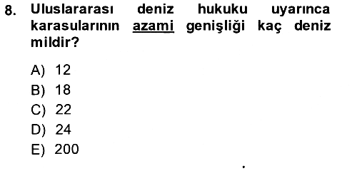 Uluslararası Hukuk 2 2014-2015 Ara Sınav - 8. soru