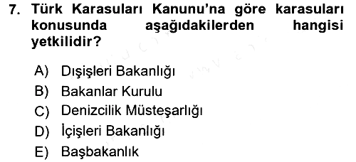 Uluslararası Hukuk 2 2015-2016 Ara Sınav - 7. soru