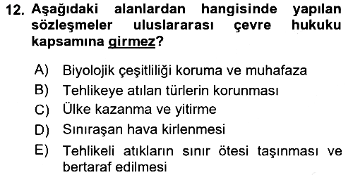 Uluslararası Hukuk 2 2015-2016 Ara Sınav - 12. soru
