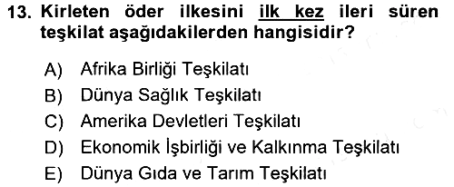 Uluslararası Hukuk 2 2015-2016 Ara Sınav - 13. soru