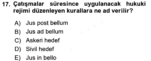 Uluslararası Hukuk 2 2015-2016 Ara Sınav - 17. soru