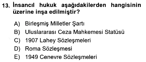 Uluslararası Hukuk 2 2018-2019 Ara Sınav - 13. soru