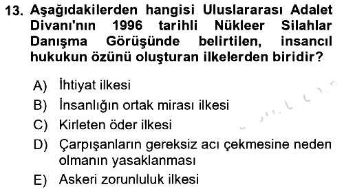 Uluslararası Hukuk 2 2021-2022 Ara Sınav - 13. soru