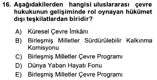 Uluslararası Hukuk 2 2023-2024 Ara Sınav - 16. soru