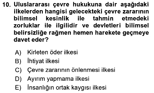 Uluslararası Hukuk 2 2024-2025 Ara Sınav - 10. soru