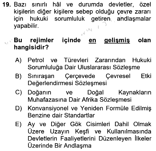 Uluslararası Hukuk 2 2024-2025 Ara Sınav - 19. soru