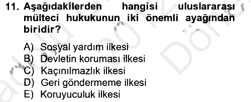 Uluslararası Hukuk 2 2012-2013 Dönem Sonu Sınavı - 11. soru