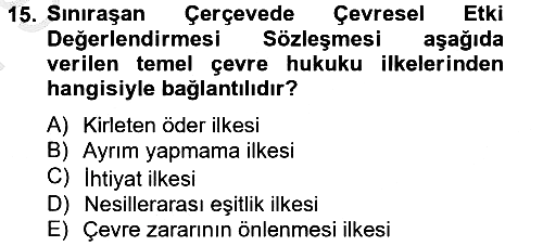 Uluslararası Hukuk 2 2012-2013 Dönem Sonu Sınavı - 15. soru