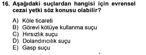 Uluslararası Hukuk 2 2012-2013 Dönem Sonu Sınavı - 16. soru