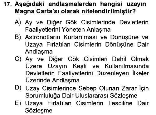 Uluslararası Hukuk 2 2012-2013 Dönem Sonu Sınavı - 17. soru