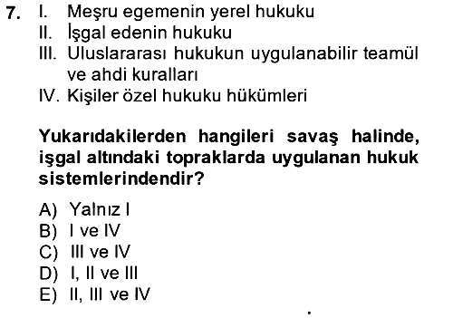 Uluslararası Hukuk 2 2014-2015 Dönem Sonu Sınavı - 7. soru