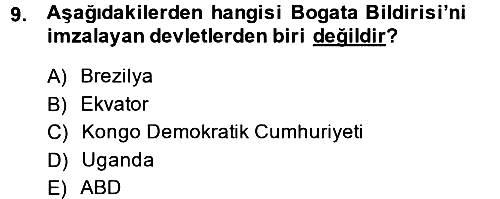 Uluslararası Hukuk 2 2014-2015 Dönem Sonu Sınavı - 9. soru