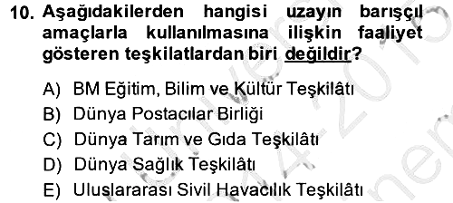 Uluslararası Hukuk 2 2014-2015 Dönem Sonu Sınavı - 10. soru