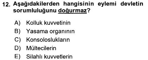 Uluslararası Hukuk 2 2015-2016 Dönem Sonu Sınavı - 12. soru