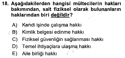 Uluslararası Hukuk 2 2021-2022 Dönem Sonu Sınavı - 18. soru