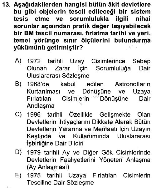Uluslararası Hukuk 2 2023-2024 Dönem Sonu Sınavı - 13. soru