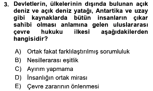 Uluslararası Hukuk 2 2015-2016 Tek Ders Sınavı - 3. soru