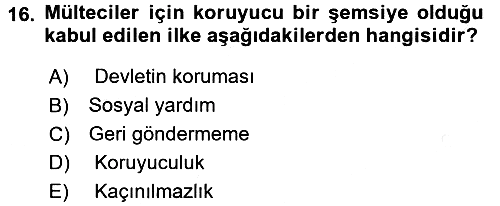 Uluslararası Hukuk 2 2015-2016 Tek Ders Sınavı - 16. soru
