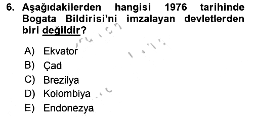 Uluslararası Hukuk 2 2018-2019 Yaz Okulu Sınavı - 6. soru