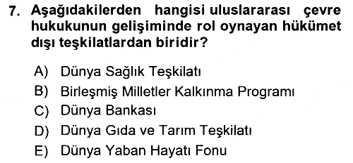 Uluslararası Hukuk 2 2020-2021 Yaz Okulu Sınavı - 7. soru