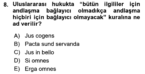Uluslararası Hukuk 2 2020-2021 Yaz Okulu Sınavı - 8. soru