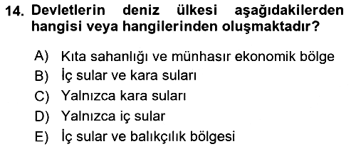 Uluslararası Hukuk 2 2021-2022 Yaz Okulu Sınavı - 14. soru