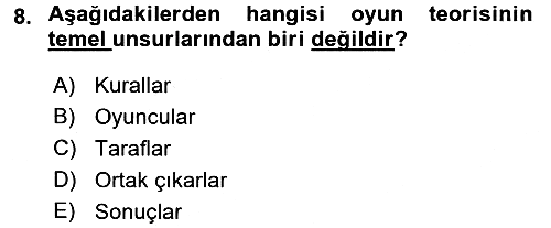 Uluslararası İlişkiler Kuramları 1 2016-2017 3 Ders Sınavı - 8. soru