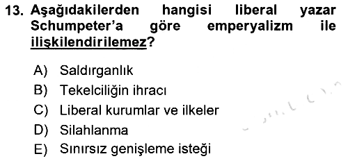 Uluslararası İlişkiler Kuramları 1 2022-2023 Ara Sınav - 13. soru