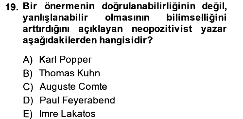Uluslararası İlişkiler Kuramları 1 2013-2014 Dönem Sonu Sınavı - 19. soru